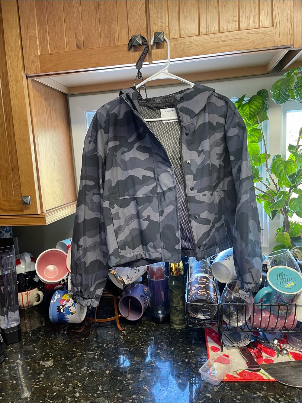 Kids Camo Hooded Jacket - Gray Camouflage